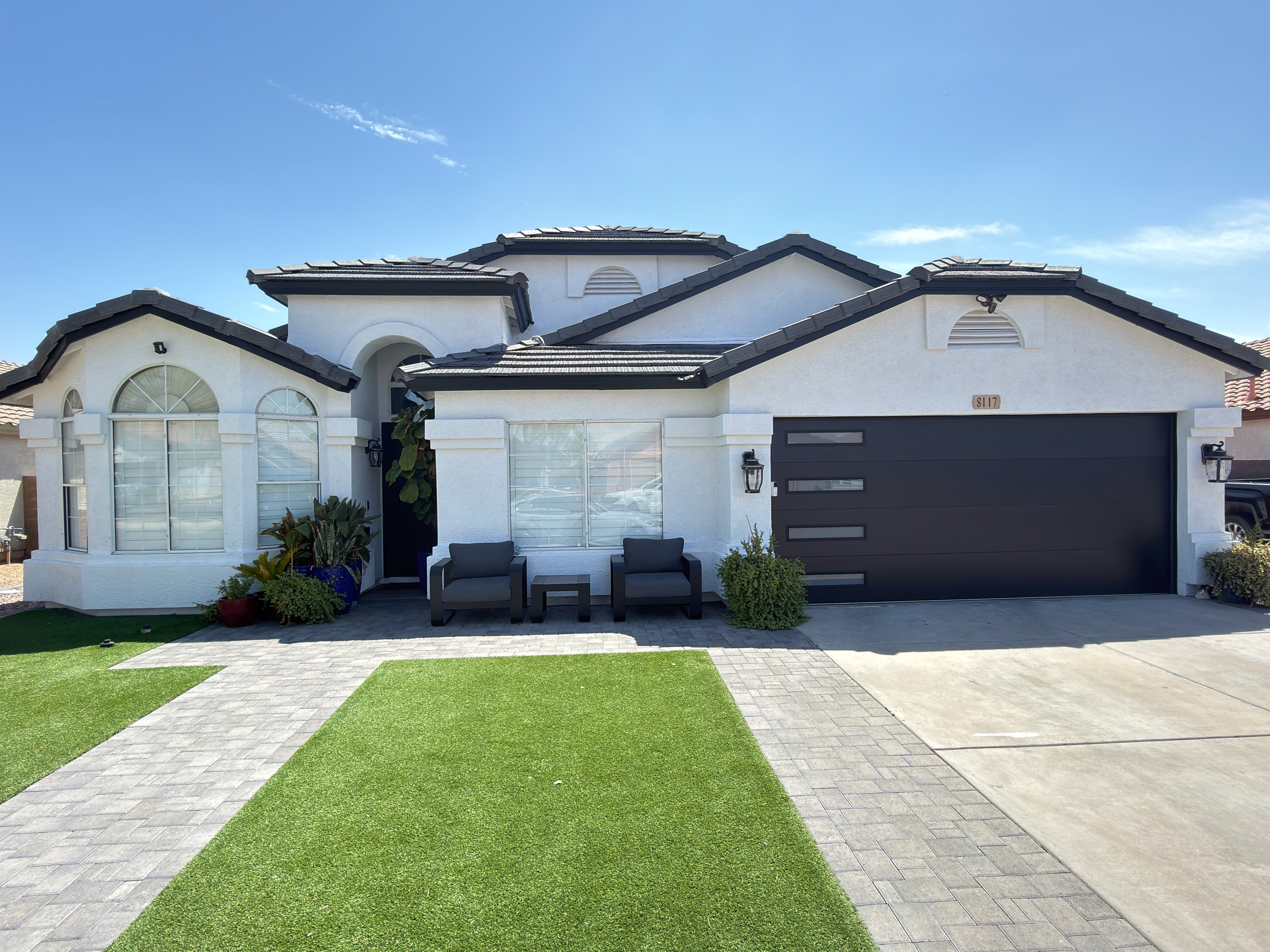 Freshly painted residential exterior