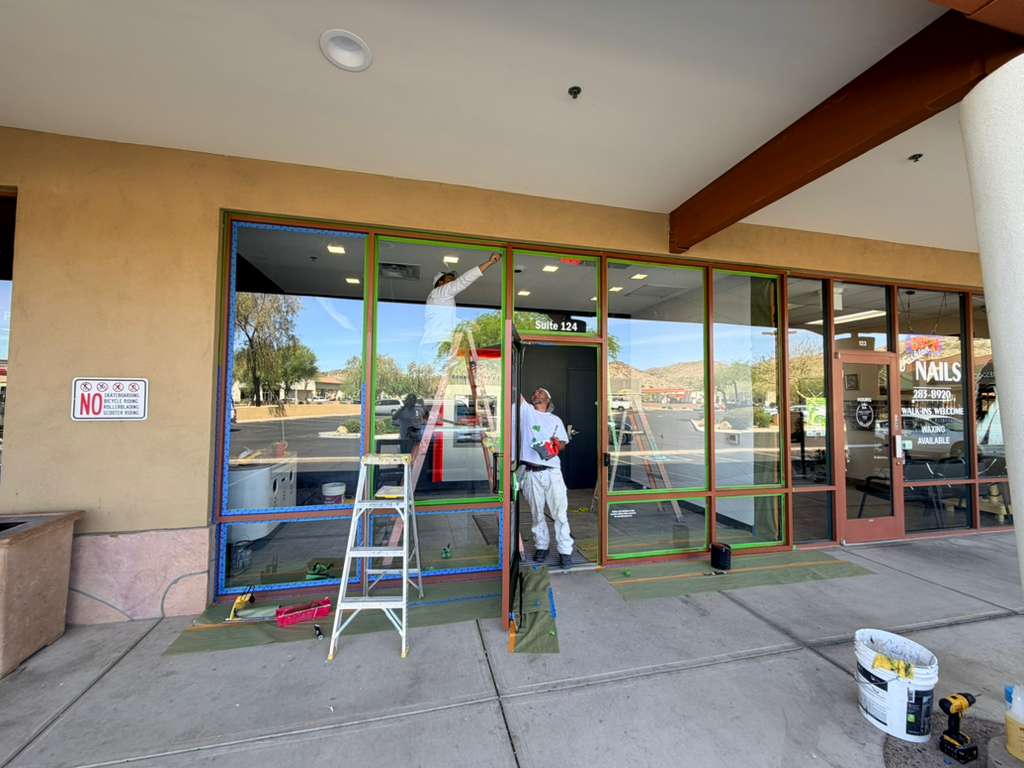 Commercial interior painting in progress